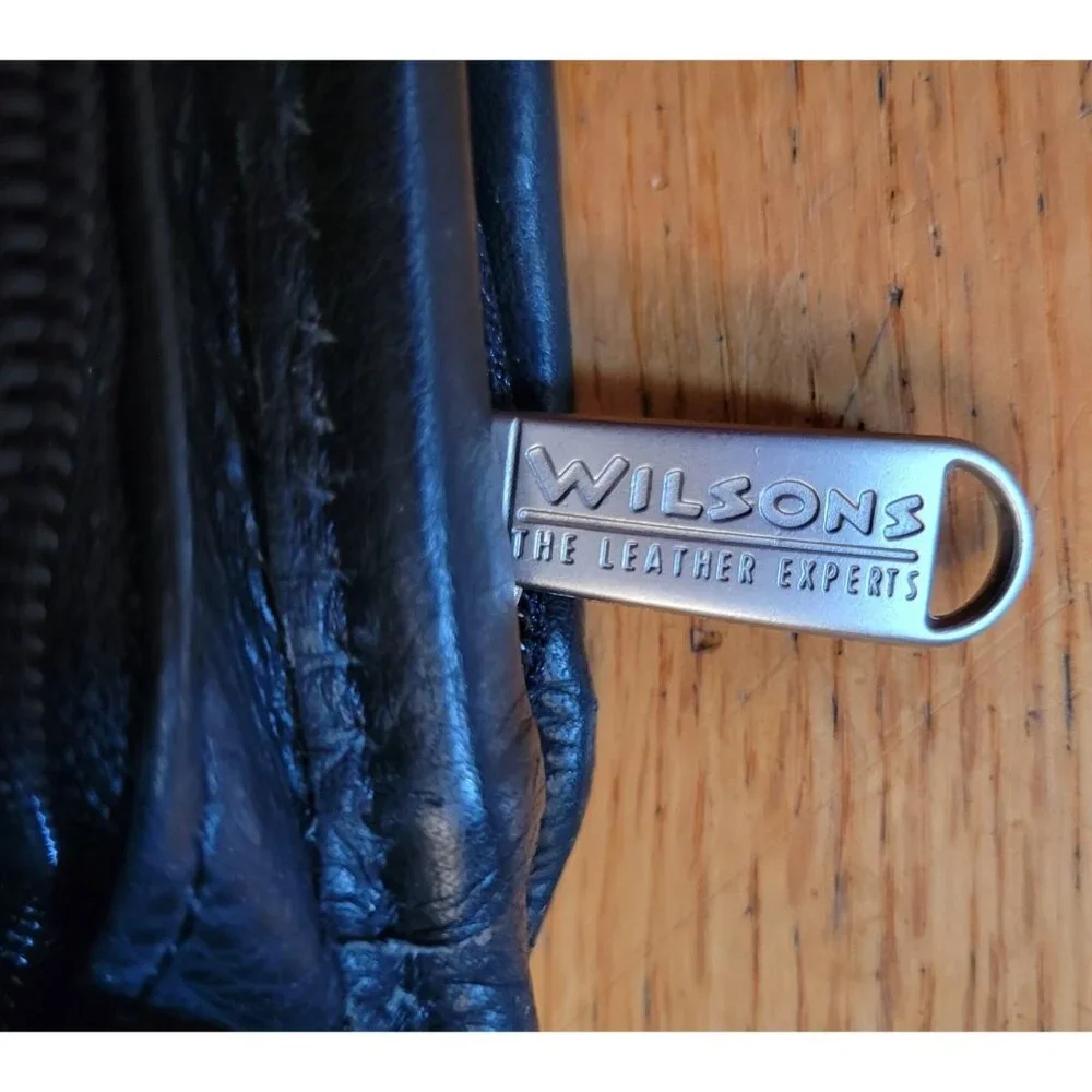 Vintage Wilsons Black Leather‎ Business Portfolio Organizer Planner Binder Strap